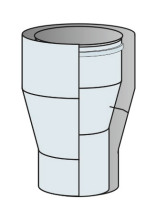 Redukce koaxiální konická Ø80/125 mm - nerez síla 0,6 mm