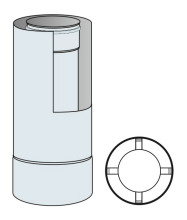 Roura kouřovodu koaxiální 100mm/160mm délka 0,5 m - nerez síla 0,6 mm